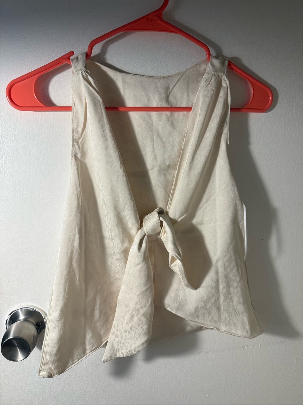 12th Tribe Cream Satin Tie-Back Camisole